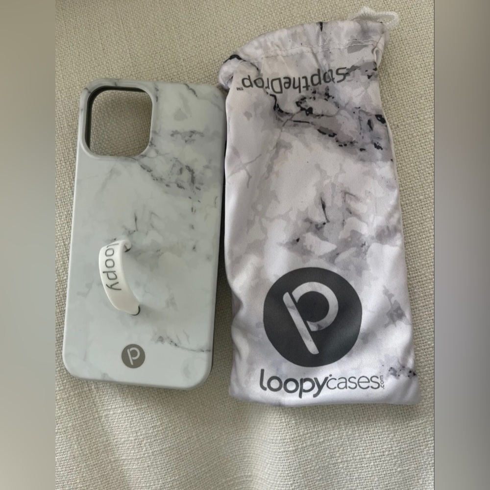 Loopy Righty IPhone 12 Pro Max Grey Marble Phone Case
